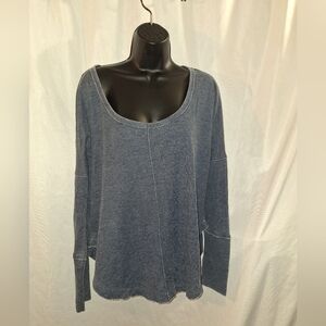 Blue  Oversized Long Sleeve Sweatshirt